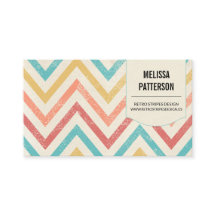 Retro Modern Colour Stripes Business Card