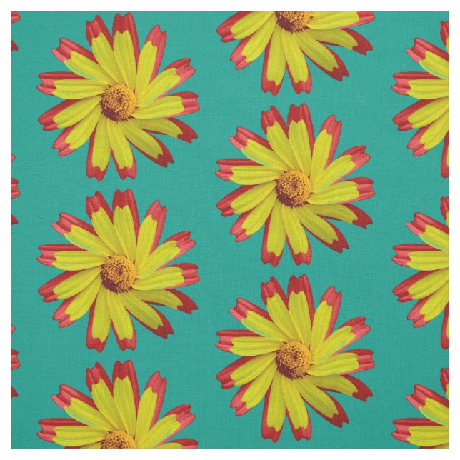 Retro Modern Daisy Floral Stoff (Muster)