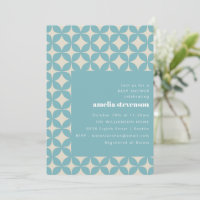 Retro Modern Geometric Pastel Blue Baby Dusche