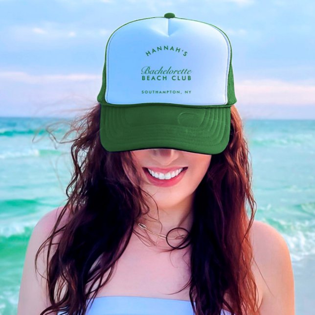 Retro Modern Green Bachelorette Truckerkappe (Retro Modern Green Bachelorette Trucker Hat)