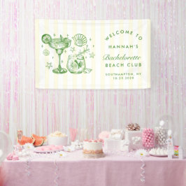 Retro Modern Green & Yellow Bachelorette Weekend Banner
