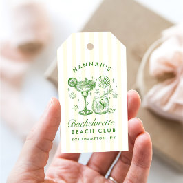 Retro Modern Green & Yellow Bachelorette Weekend Geschenkanhänger