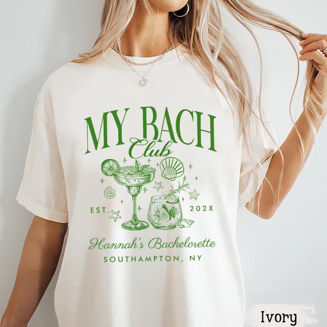 Retro Modern Green & Yellow Bachelorette Weekend T-Shirt (Von Creator hochgeladen)