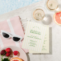 Retro Modern Green & Yellow Bachelorette Wochenend