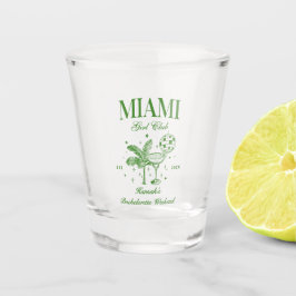 Retro Modern Green & Yellow Miami Bach Party Schnapsglas