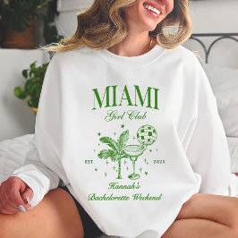 Retro Modern Green & Yellow Miami Bach Party Sweatshirt