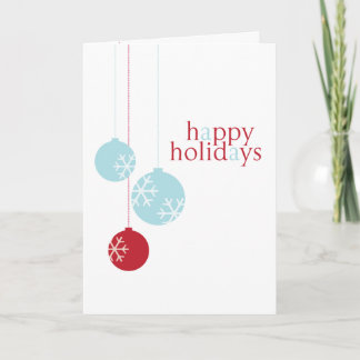 Retro Modern Holiday Ornaments Card Feiertagskarte