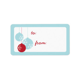 Retro Modern Holiday Ornaments Weihnachtsgeschenke Adressaufkleber