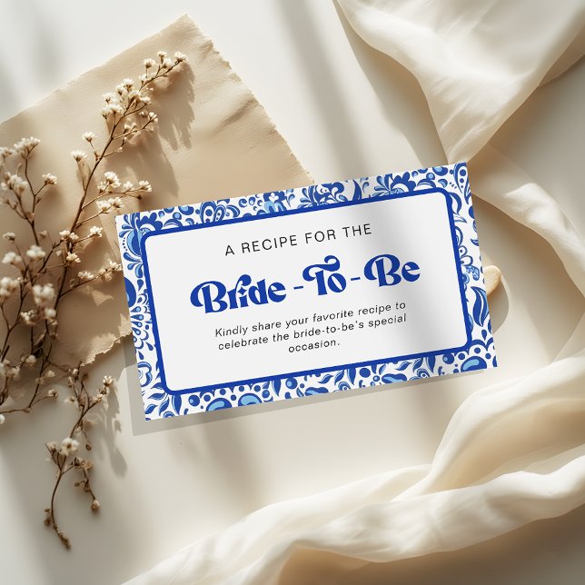 Retro Modern Italian Bridal Shower Recipe Share Begleitkarte (Von Creator hochgeladen)