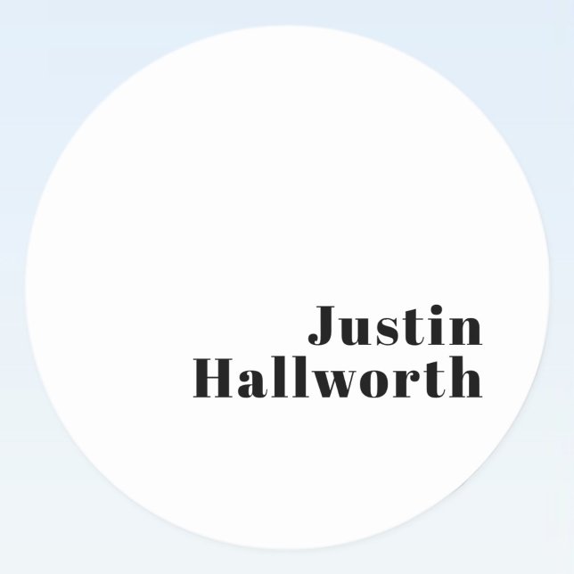 Retro Modern Minimal Name oder Geschäftsvorlage Runder Aufkleber (Von Creator hochgeladen)