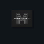 Retro Modern Name/s Editable Monogramm Schwarz & G Leinwanddruck<br><div class="desc">Stilvoll anpassbares Retro-modernes Monogramm,  bearbeiten,  wie Sie wollen!</div>