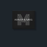 Retro Modern Name/s Editable Monogramm Schwarz & G Leinwanddruck<br><div class="desc">Stilvoll anpassbares Retro-modernes Monogramm,  bearbeiten,  wie Sie wollen!</div>