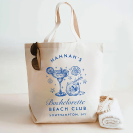 Retro Modern Pink & Blue Bachelorette Weekend Tragetasche