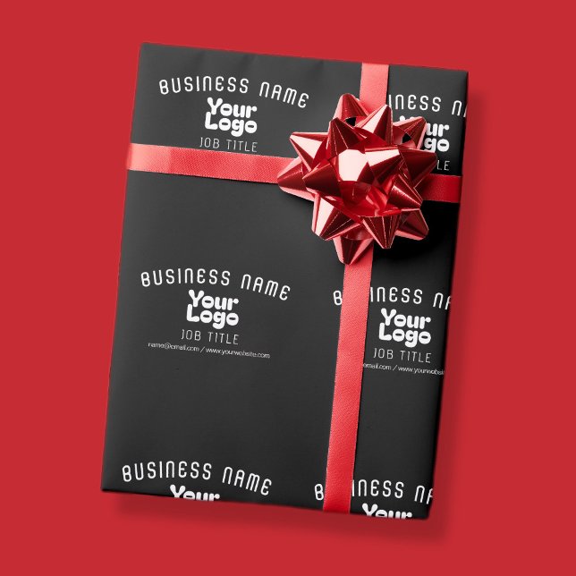 Retro-Modern Schwarz & Weiß hochladen (editierbar) Geschenkpapier (Von Creator hochgeladen)