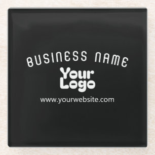 Retro-Modern Schwarz & Weiß hochladen (editierbar) Glasuntersetzer