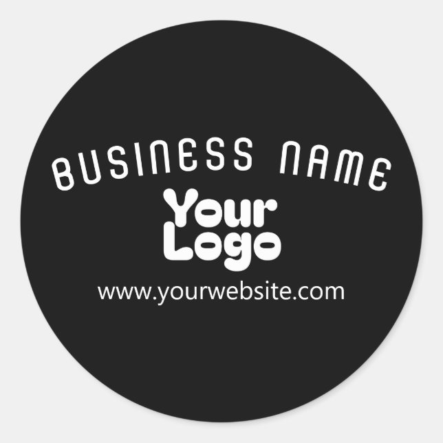 Retro-Modern Schwarz & Weiß hochladen (editierbar) Runder Aufkleber (Vorderseite)