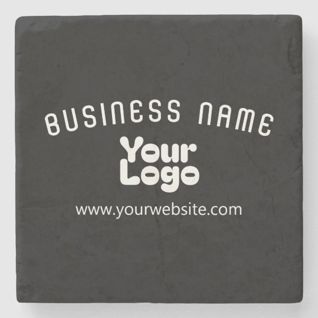 Retro-Modern Schwarz & Weiß hochladen (editierbar) Steinuntersetzer (Vorderseite)