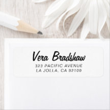 Retro Modern Script Einfache Rücksendeadresse