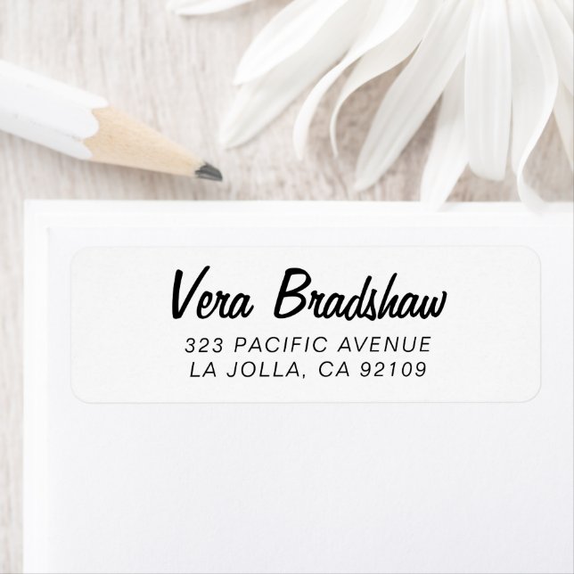 Retro Modern Script Einfache Rücksendeadresse (Insitu)