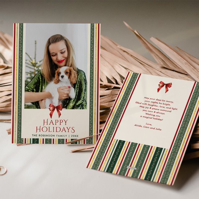 Retro Modern Stripes & Bow Frohe Weihnachten 1 Fot (Von Creator hochgeladen)