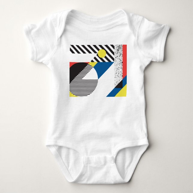 Retro Modern Style Backdesign Baby Strampler (Vorderseite)