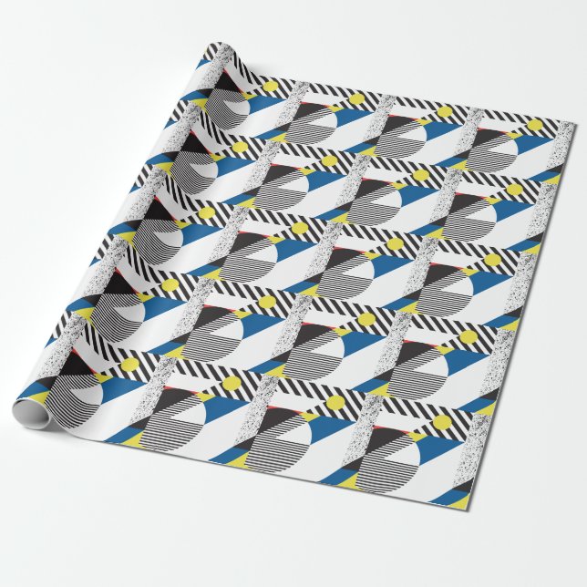 Retro Modern Style Backdesign Geschenkpapier (Ungerollt)