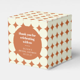 Retro Modern Terracotta Geometrisches Brautparty Geschenkschachtel
