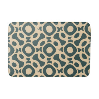Retro Modern Türkis und Creme Geometrisch Abstrakt Badematte