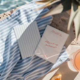 Retro Modern Vintag Blue Bridesmaid Vorschlag Card Einladung