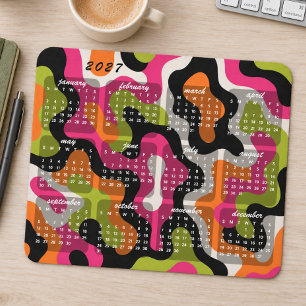 Retro-Moderne-Abstrakte-2027-Kalender Mousepad