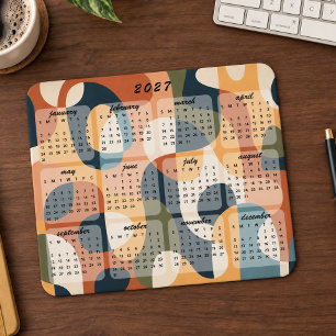 Retro-Moderne-Abstrakte-2027-Kalender Mousepad