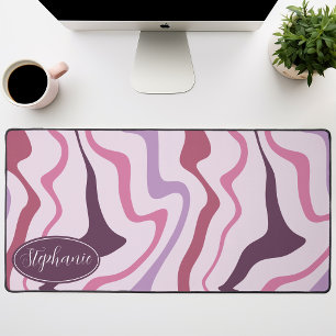 Retro Moderne Abstrakte Marmor Wirbel Lila Mauve Schreibtischunterlage