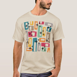 Retro-moderne abstrakte Muster der Mitte des 20. J T-Shirt
