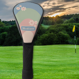 Retro Moderne Architektur Pastell Name Golf Headcover