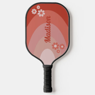 Retro Moderne Architektur Personalisiert Orange Pickleball Schläger