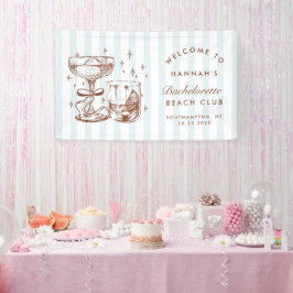 Retro moderne blau-braune Junggesellinnen-Abschied Banner