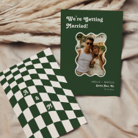 Retro Moderne Chic Terrakotta-Schachbrett Hochzeit