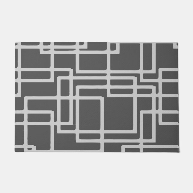 Retro moderne geblichene Schiefer-Quadrate auf Fußmatte (Vorderseite)