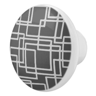 Retro moderne geblichene Schiefer-Quadrate auf Keramikknauf