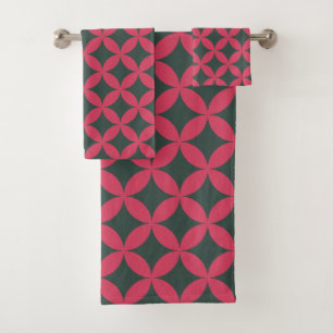 Retro-Moderne geometrische Mitteljahrhundert-Moder Badhandtuch Set