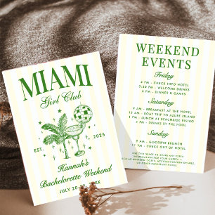 Retro moderne grüne und gelbe Miami Bach-Party Einladung