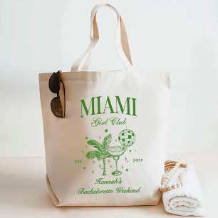 Retro-moderne grüne und gelbe Miami-Bach-Party Tragetasche