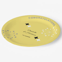 Retro Moderne Hochzeit des Mittelalters Pappteller