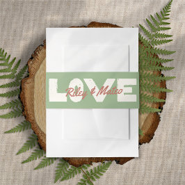 Retro-Moderne Hochzeit mit fetten Erdtönen Einladungsbanderole