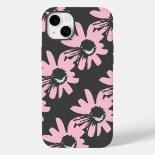 Retro Moderne hübsche dunkelrosa Blüte Case-Mate iPhone Hülle