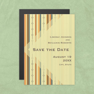 Retro Moderne Inspirierte Hochzeit Mitte des Jahrh Magneteinladung