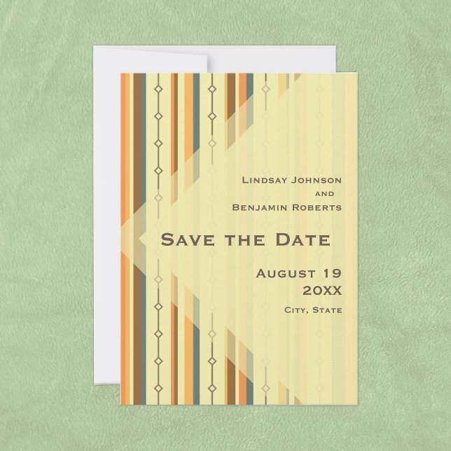 Retro Moderne Inspirierte Hochzeit Mitte des Jahrh Save The Date (Von Creator hochgeladen)