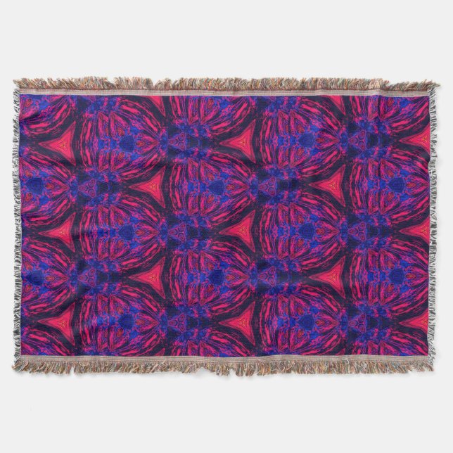 Retro-Moderne Magenta-Electric-Bloom-Wurfdecke Decke (Vorderseite)