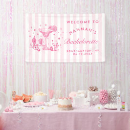 Retro Moderne Margaritas und Matrimone Striped Bac Banner