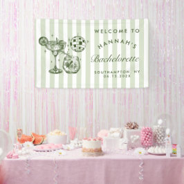 Retro Moderne Margaritas und Matrimone Striped Bac Banner